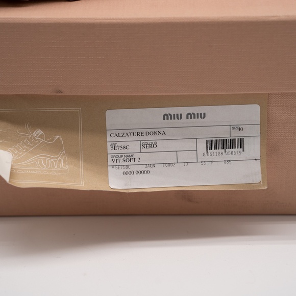 size 40eu 10 US Miu Miu Logo Platform Sneakers Black White - Picture 16 of 16